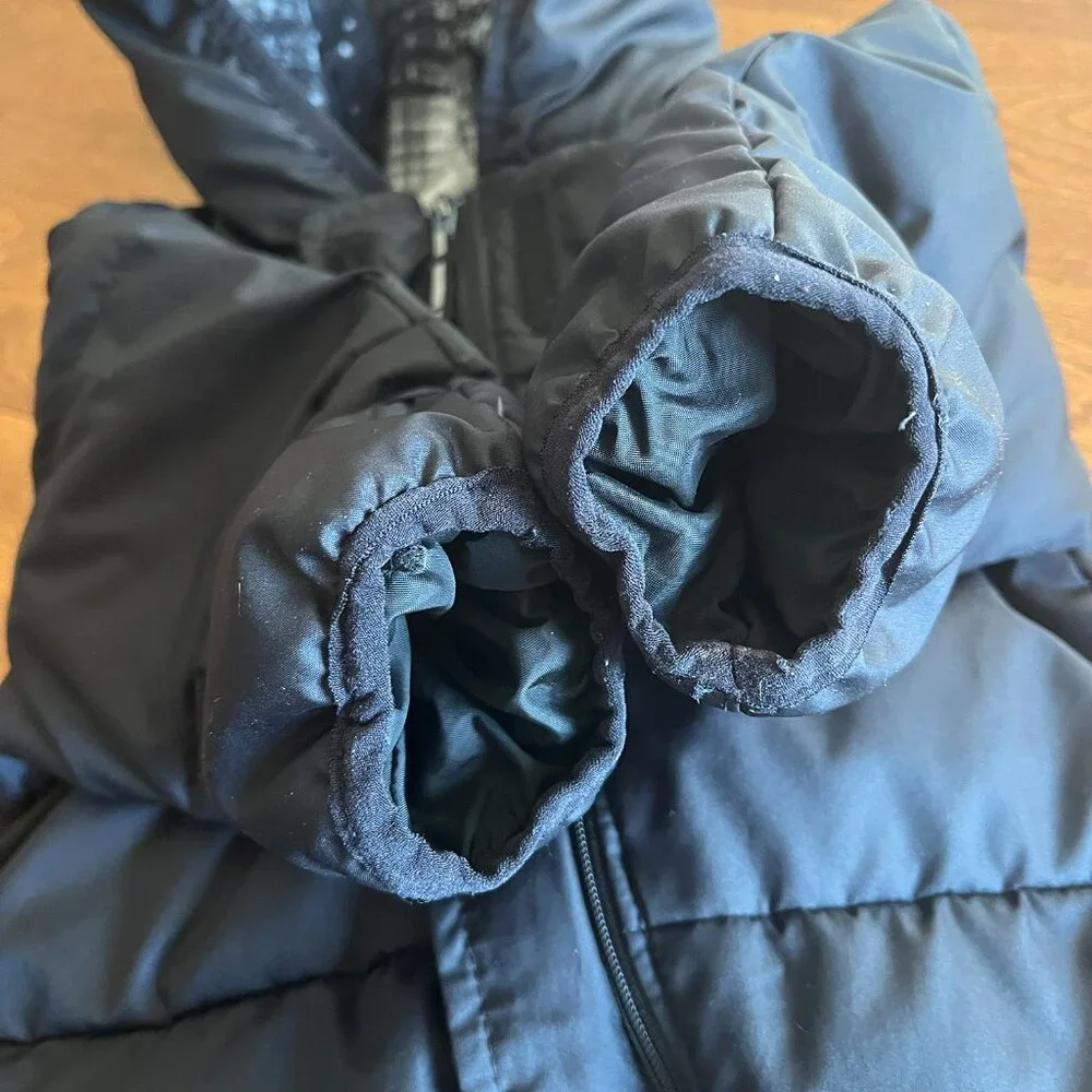 Columbia black down snowsuit 6-12m